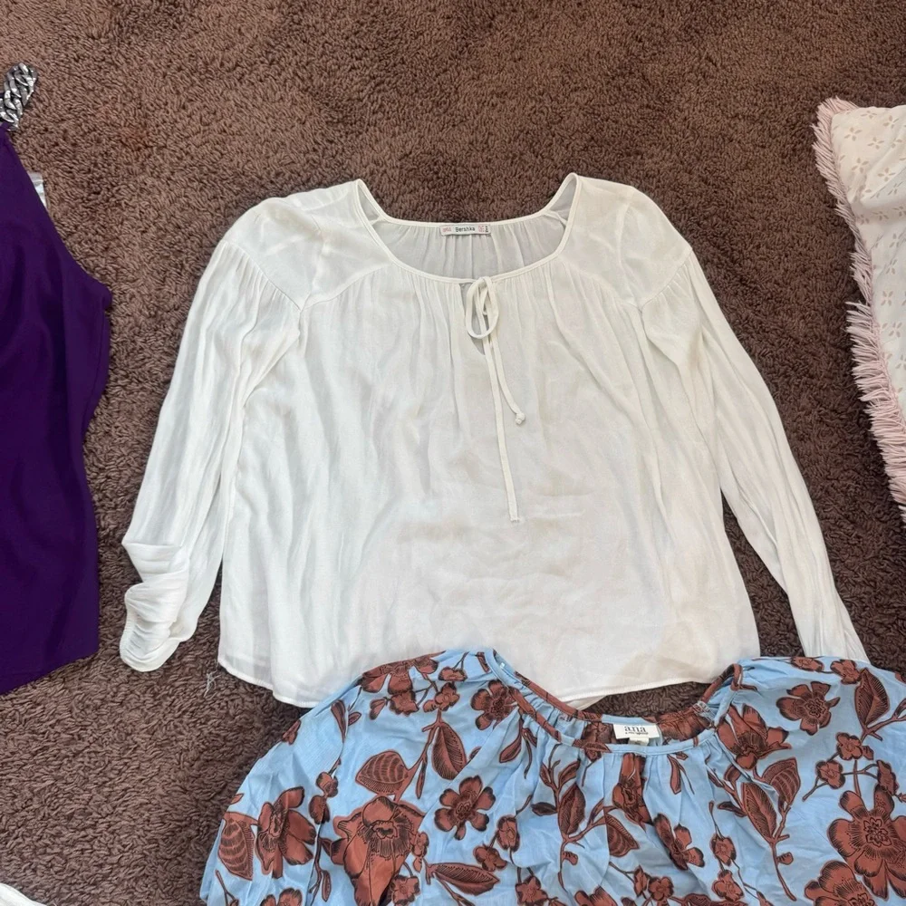 Lot Of 7 Tops Blouses Spring Summer Madewell NY&Co Cupio Ann Taylor Crop Tops M - Picture 2 of 14
